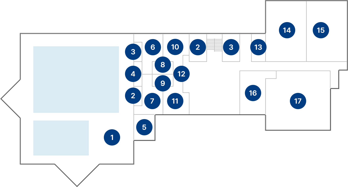 센터 1층 안내도로 아래 설명 참조