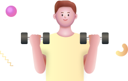 아령을 들고있는 남자