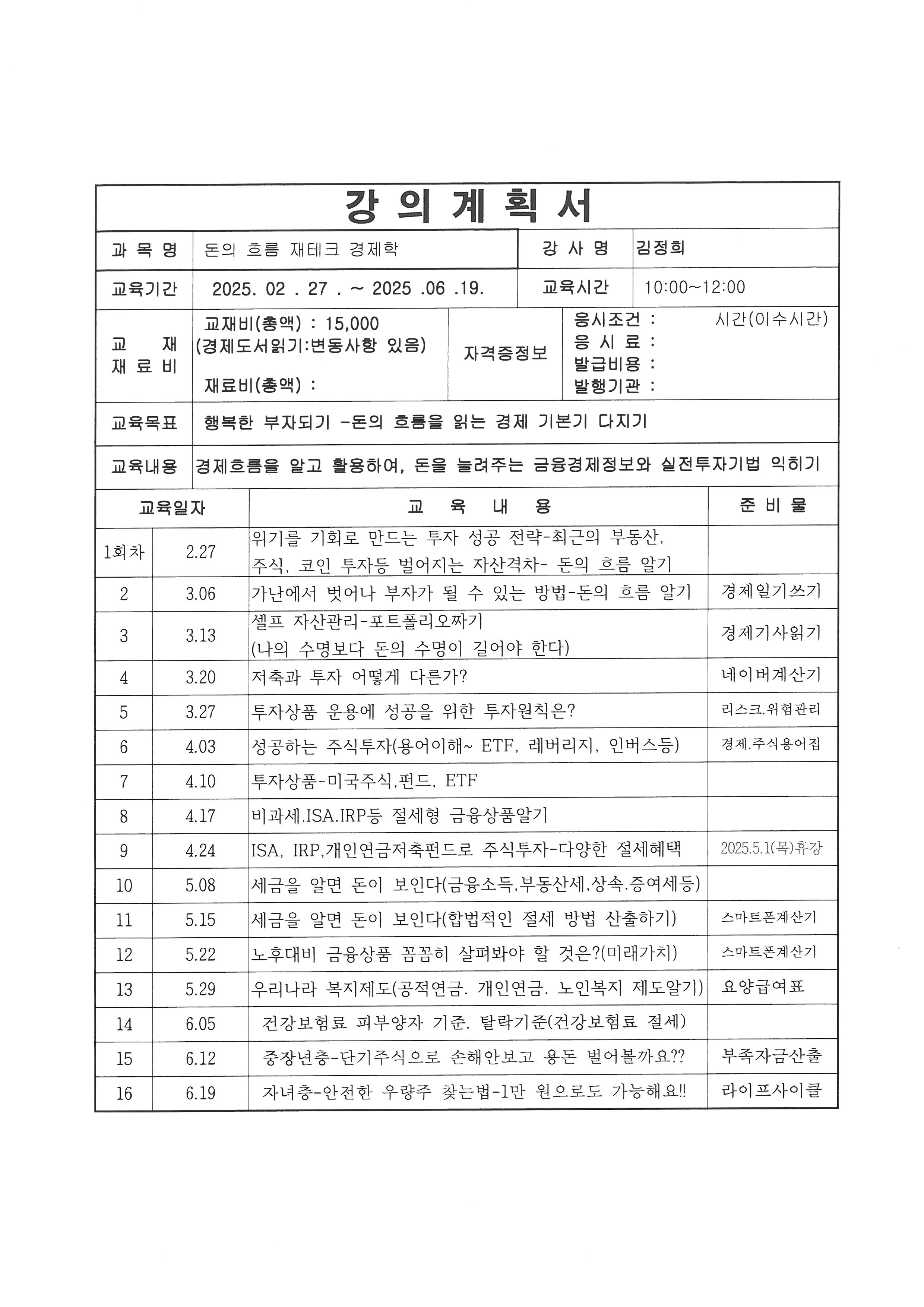 16.돈의 흐름 재테크 경제학