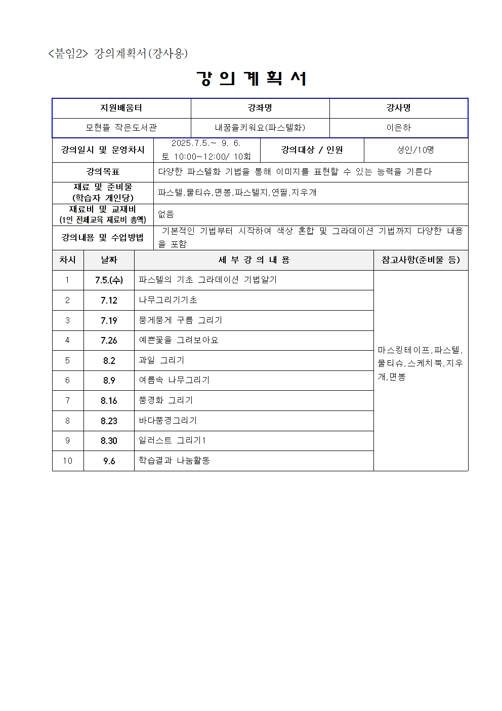 [모현동]9.내꿈을키워줘요 파스텔화[모현뜰작은도서관]