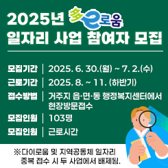 2025년 다이로움 일자리 사업 참여자 모집